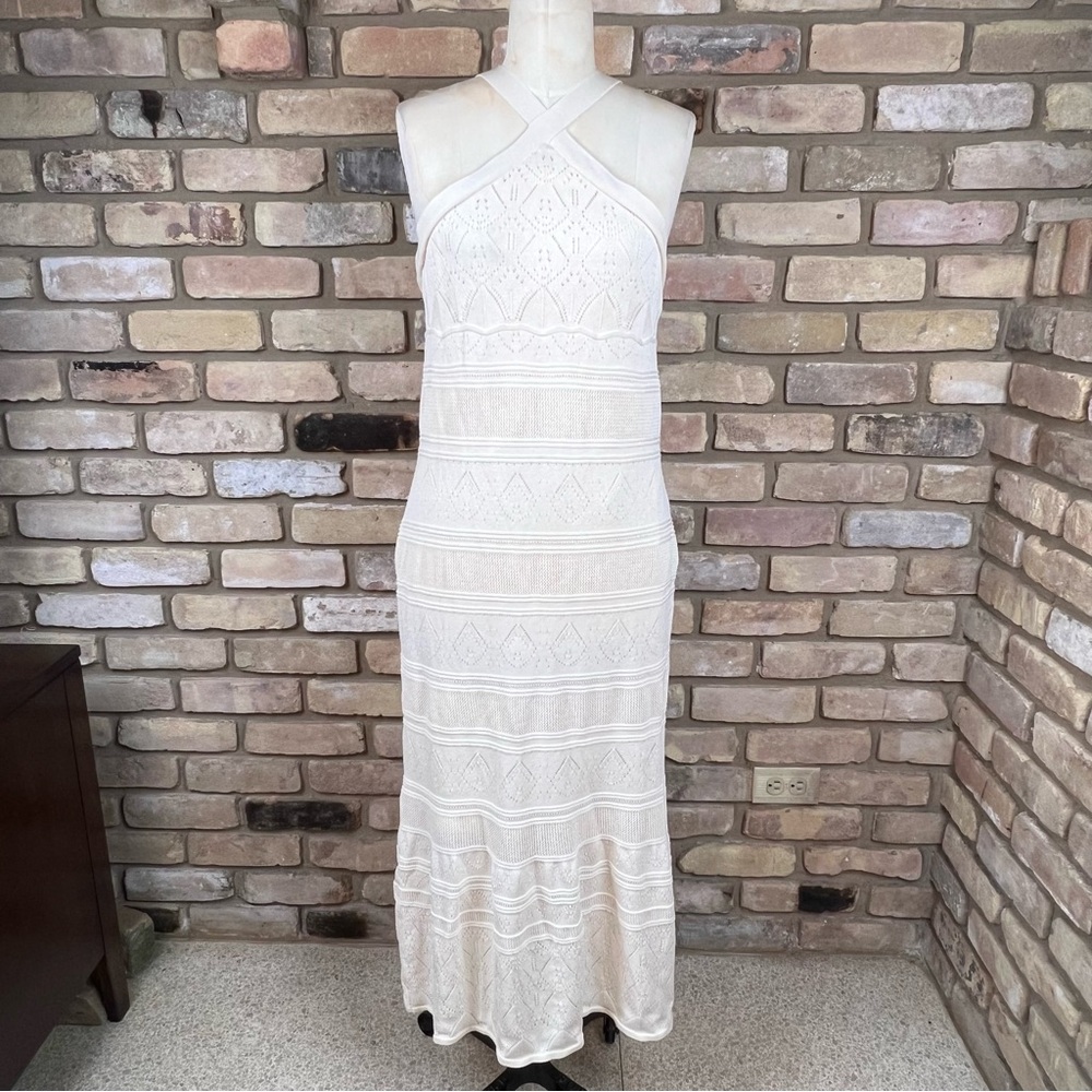 JOIE cream knit midi dress